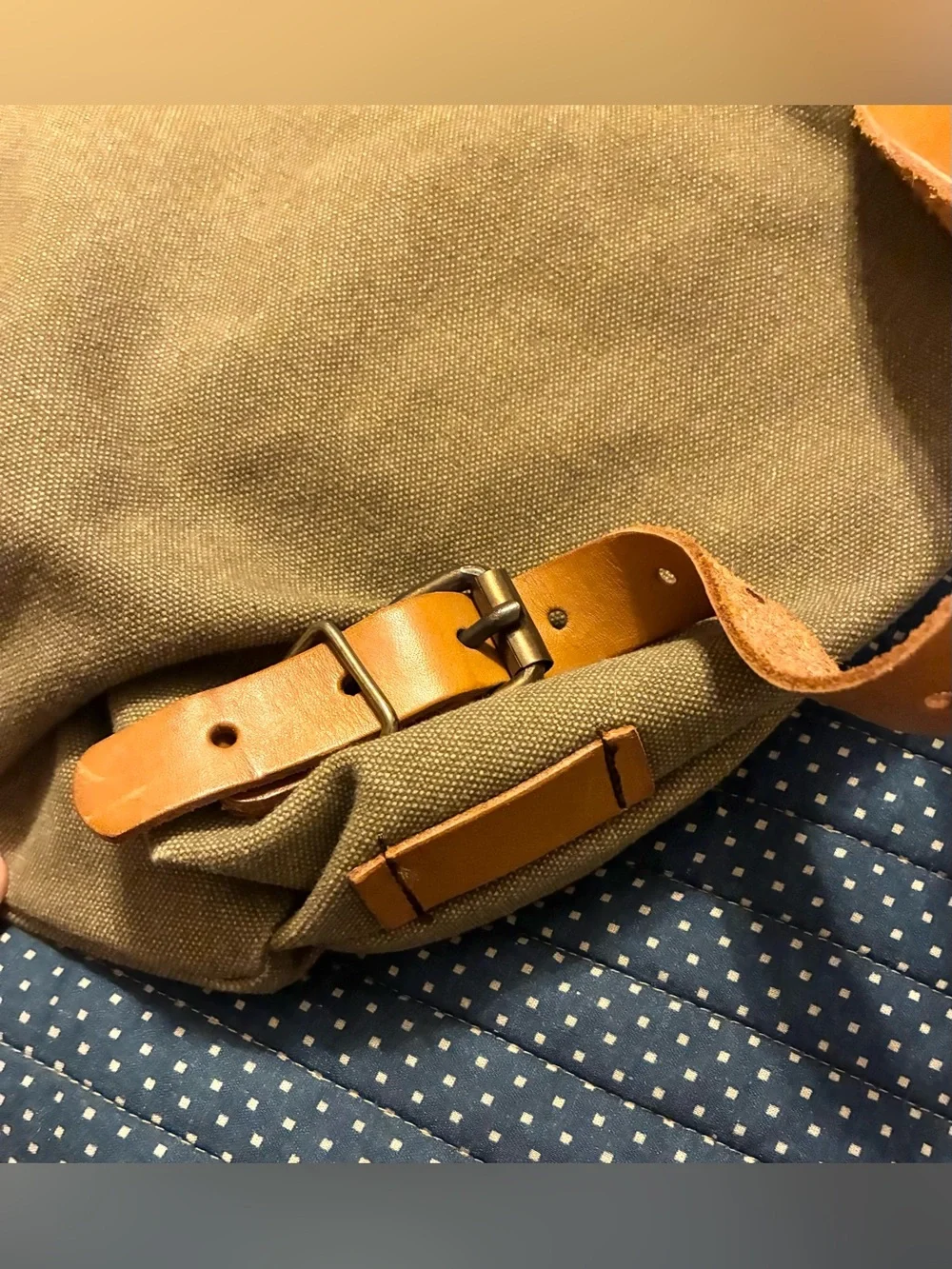 **NWOT** J. PETERMAN COMPANY HEAVY CANVAS/ LEATHER BACKPACK